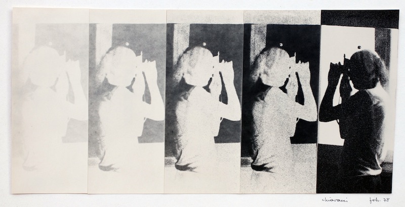 Gianfranco Chiavacci, Collage fotografico, cinque stampe ai sali d’argento su cartoncino, 1978