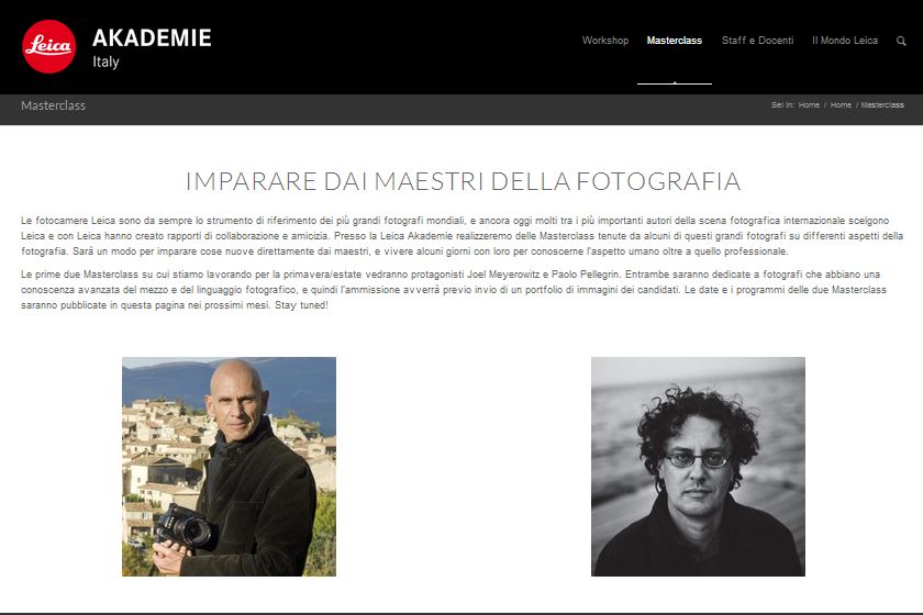 Leica Akademie, il sito italiano