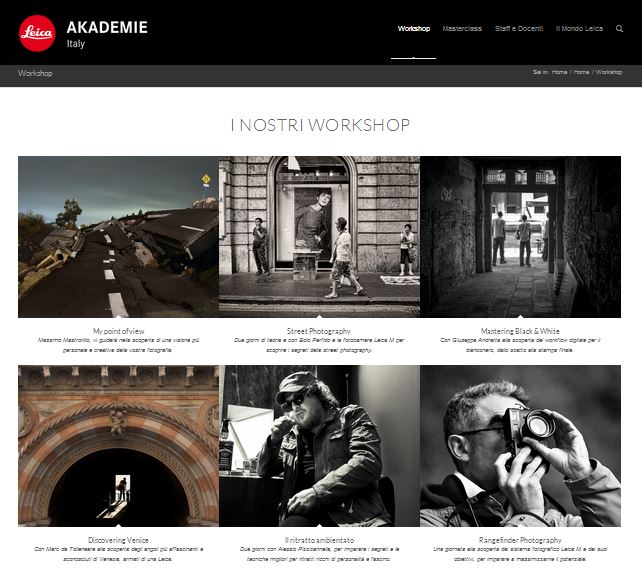 Leica Akademie , il sito italiano 