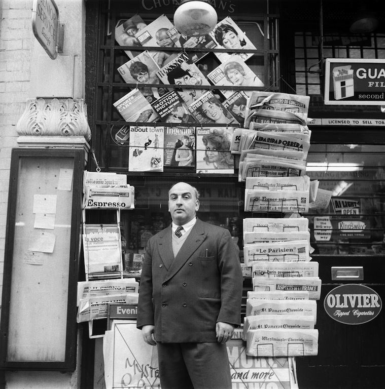 John Deakin Tony Abbro, Abbro and Varriano, newsagents, Dean Street, Soho, 1961 © The John Deakin Archive