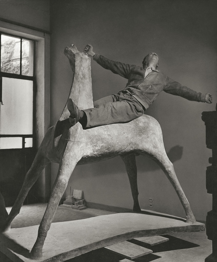 Il cavaliere The-sculptor Marino Marini on his horse Milan Italy 1952 © Herbert List Magnum Photos