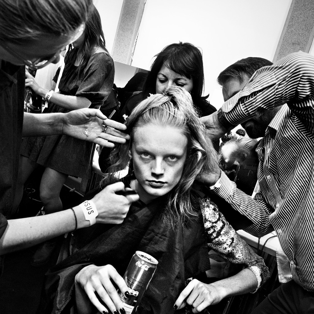 Filippo Mutani. Versace backstage, Milan 2012. For T The New York Times Magazine. 